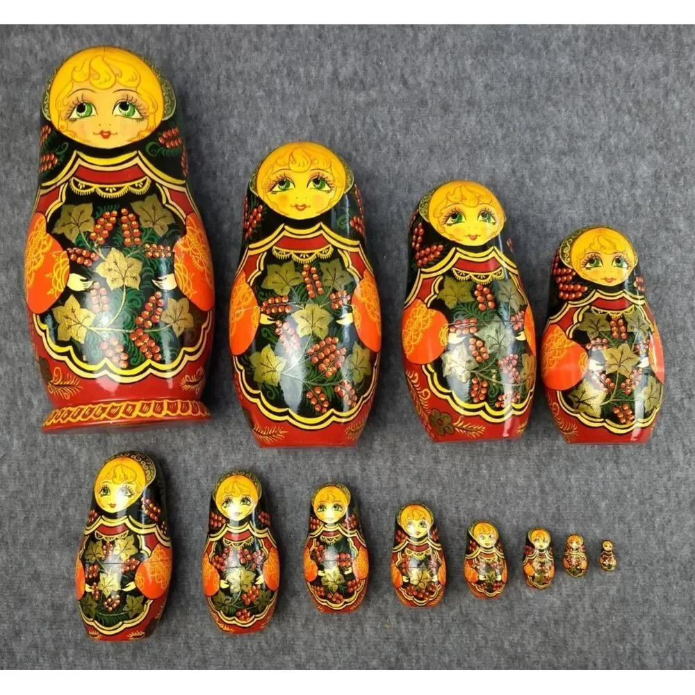 Russian Nesting Dolls Matryoshka 12 Pcs‎ Handmade Vintage 1992 Sergiev Posad 10